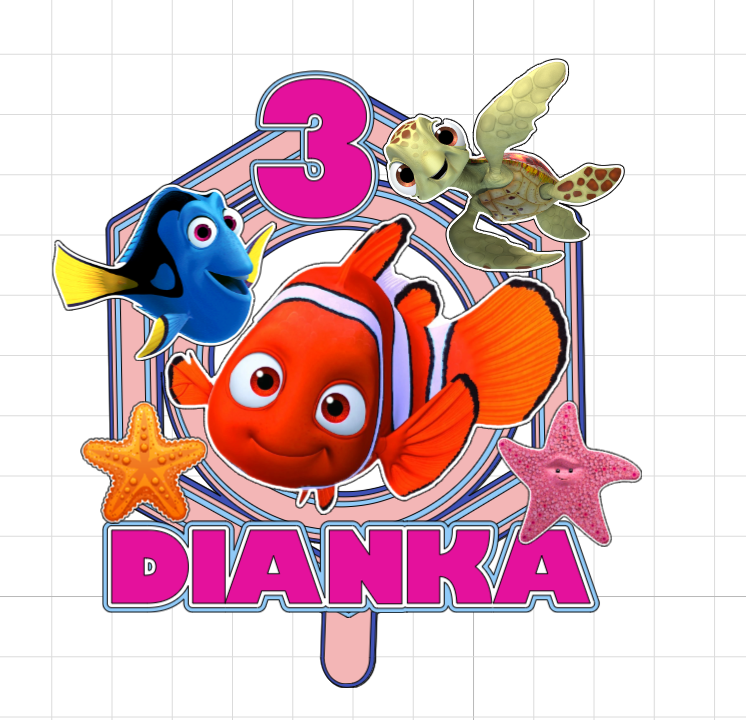 Hľadá sa Nemo – svietiaci LED zapich na tortu s menom