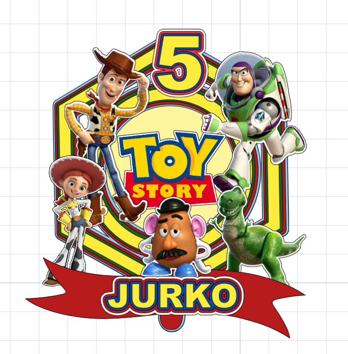 Toy Story – svietiaci LED zapich na tortu s menom