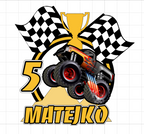 Monster Truck – svietiaci LED zapich na tortu s menom