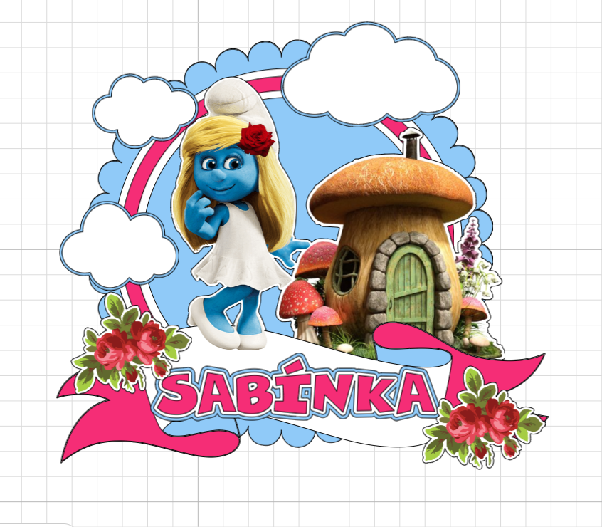 Šmolinka – svietiaci LED zapich na tortu s menom