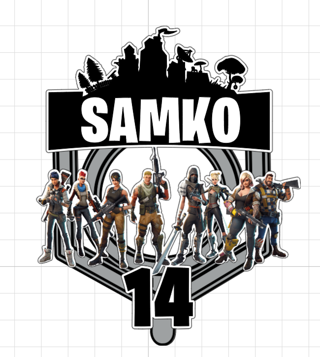 Fortnite – svietiaci LED zapich na tortu s menom