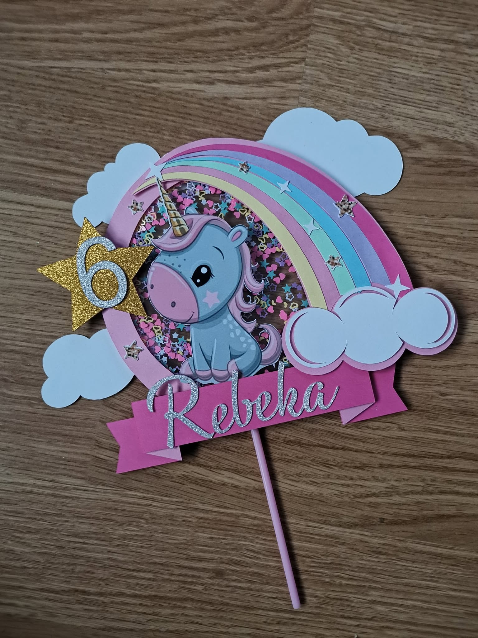 Unicorn – Čarovná dúha – zapich na tortu s menom