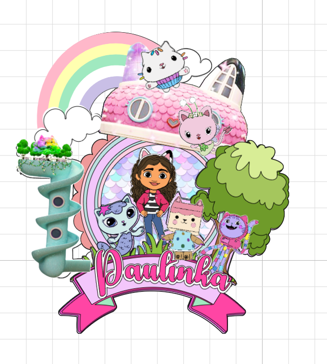Gabby’s Dollhouse – svietiaci LED zapich na tortu s menom