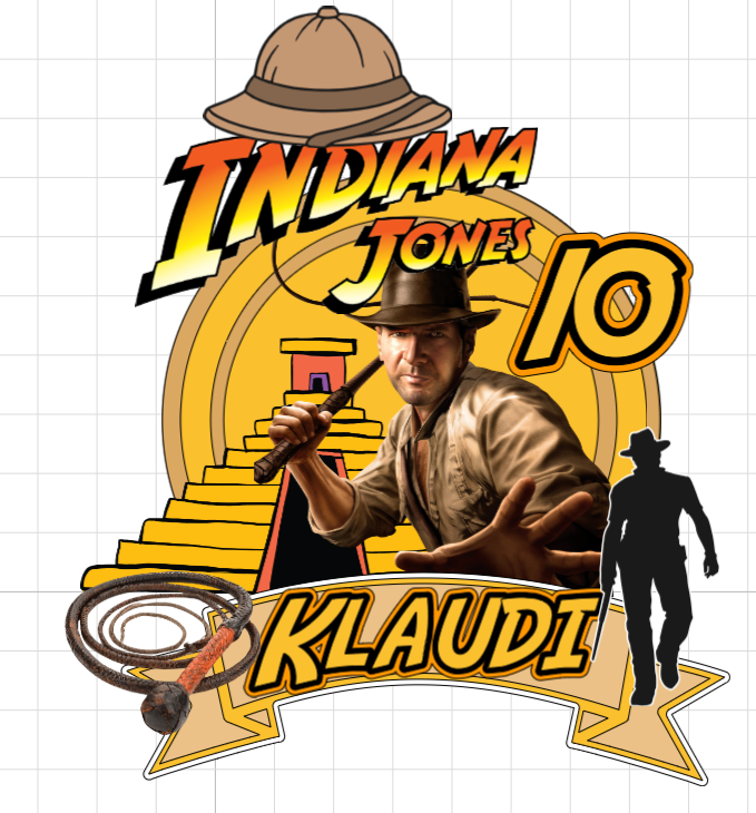 Indiana Jones – Dobrodružstvo – svietiaci LED zapich na tortu s menom