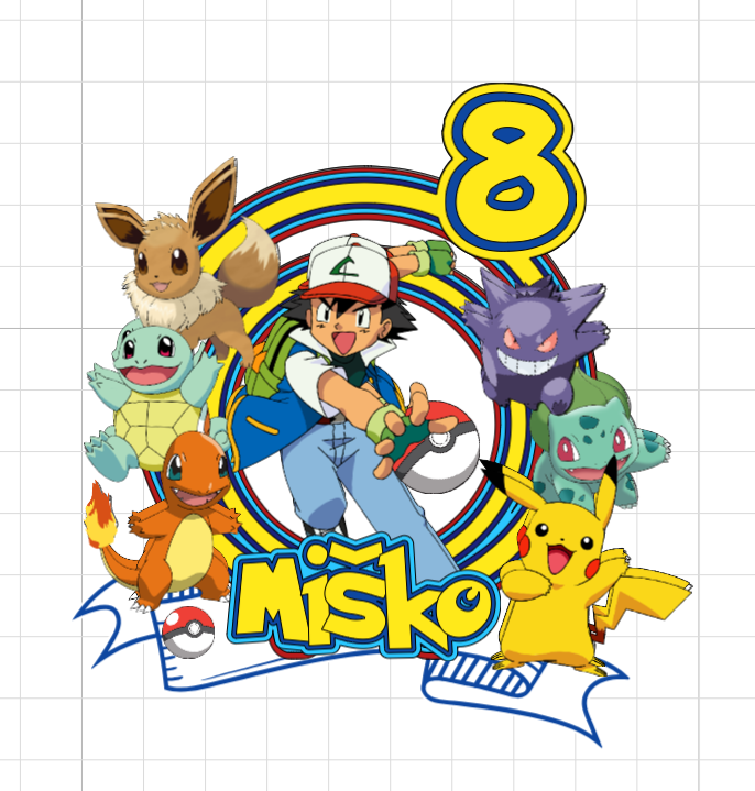 Pokémon – svietiaci LED zapich na tortu s menom