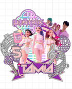 HUNTR/X – K-Pop sila – svietiaci LED zapich na tortu s menom