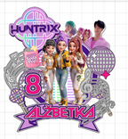 HUNTR/X – K-Pop bojovníčky – svietiaci LED zapich na tortu s menom