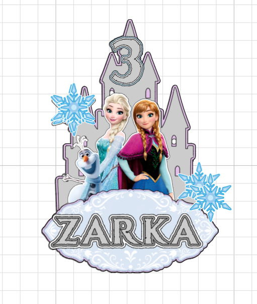Frozen – Ľadové dobrodružstvo – svietiaci LED zapich na tortu s menom