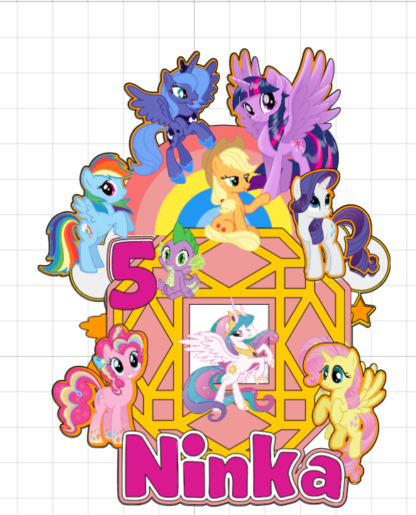 My Little Pony – Čarovné priateľstvo – svietiaci LED zapich na tortu s menom