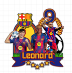 FC Barcelona – Futbalový šampión – svietiaci LED zapich na tortu s menom