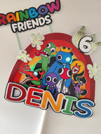 Rainbow Friends – svietiaci LED zapich na tortu s menom
