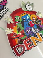 Rainbow Friends – svietiaci LED zapich na tortu s menom