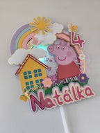 Peppa Pig – svietiaci LED zapich na tortu s menom