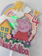 Peppa Pig – svietiaci LED zapich na tortu s menom
