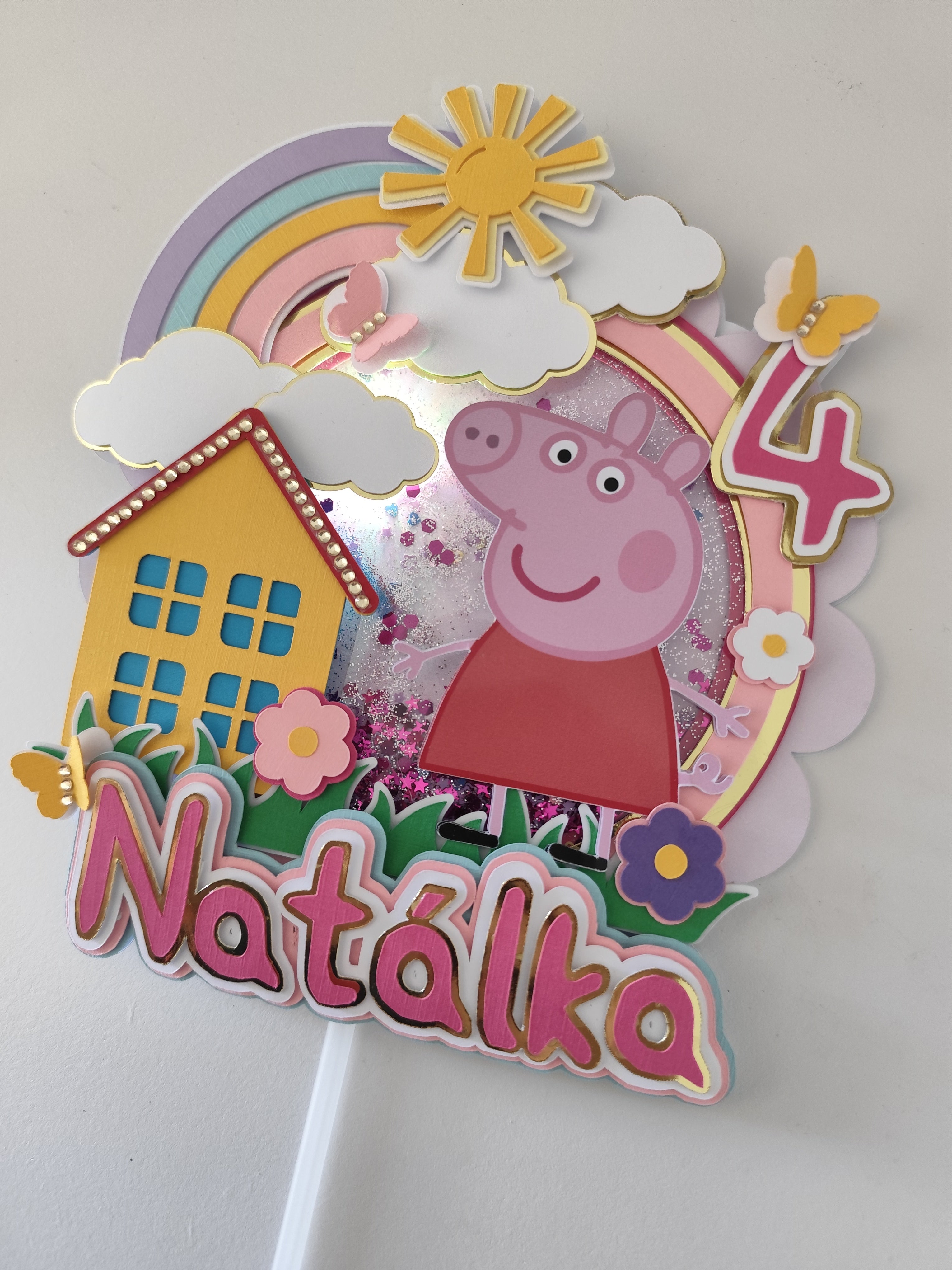 Peppa Pig – svietiaci LED zapich na tortu s menom