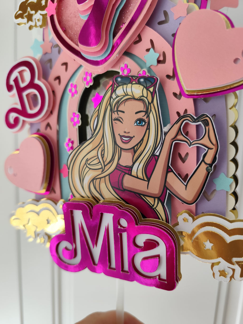 Barbie – glamour LED zapich na tortu s menom