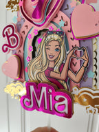 Barbie – glamour LED zapich na tortu s menom