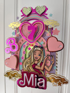 Barbie – glamour LED zapich na tortu s menom