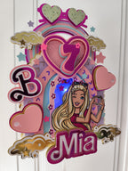 Barbie – glamour LED zapich na tortu s menom