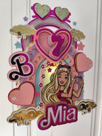 Barbie – glamour LED zapich na tortu s menom