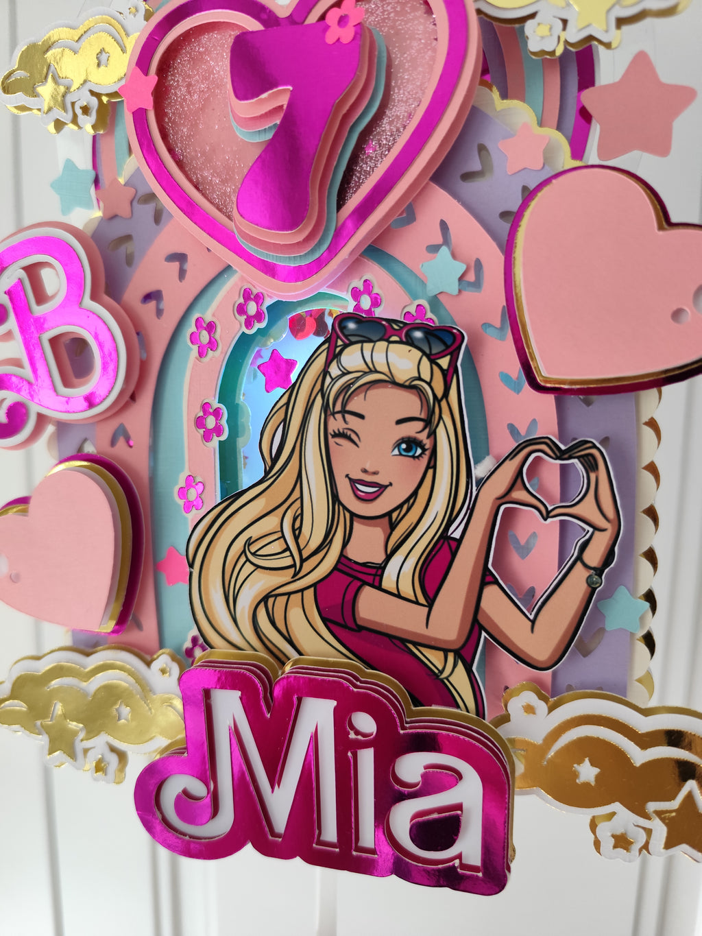 Barbie – glamour LED zapich na tortu s menom