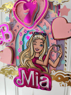 Barbie – glamour LED zapich na tortu s menom