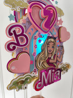 Barbie – glamour LED zapich na tortu s menom
