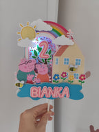 Peppa Pig – rodinka LED zapich na tortu s menom