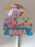 Peppa Pig – rodinka LED zapich na tortu s menom
