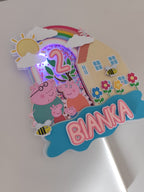 Peppa Pig – rodinka LED zapich na tortu s menom