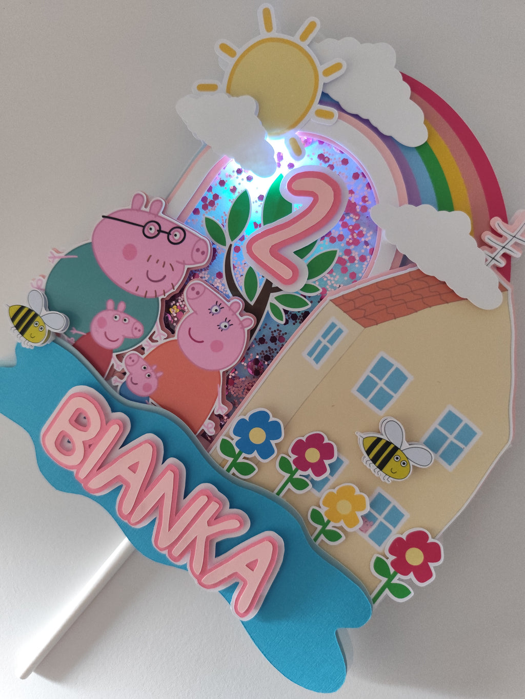 Peppa Pig – rodinka LED zapich na tortu s menom