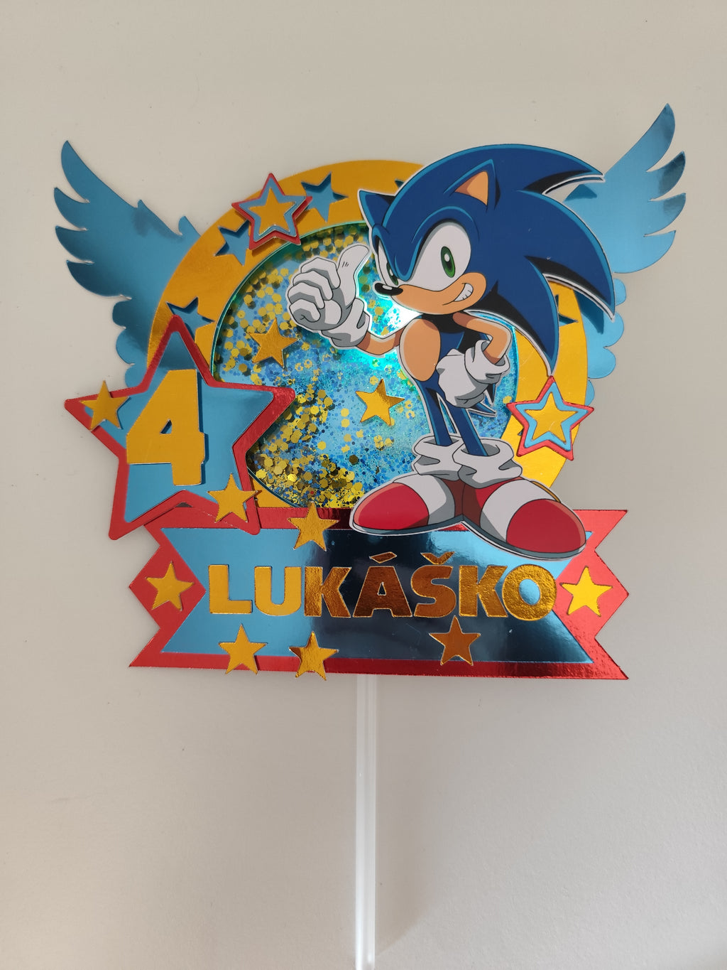 Sonic – svietiaci LED zapich na tortu s menom
