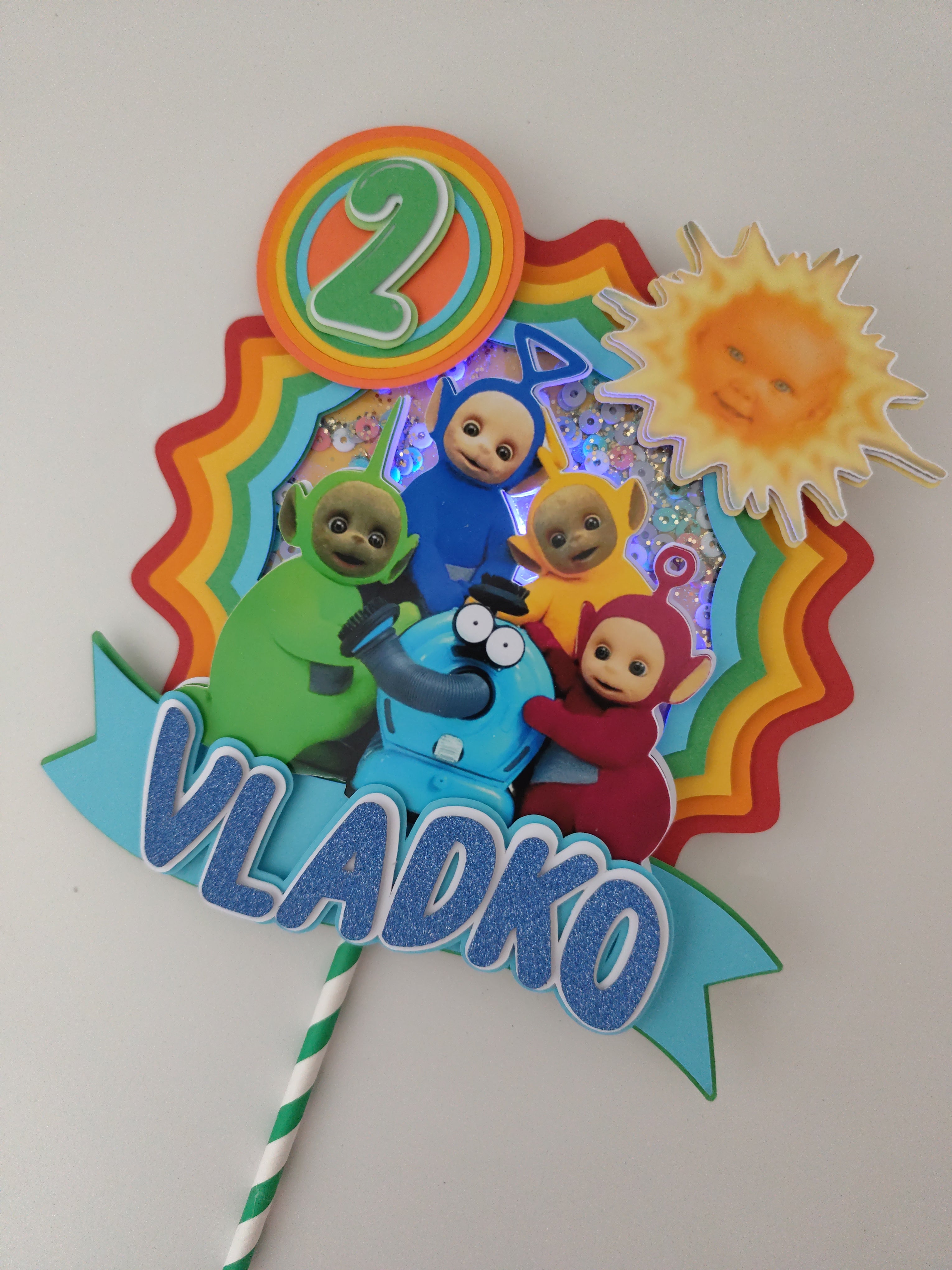 Teletubbies – svietiaci LED zapich na tortu s menom