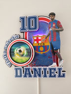FC Barcelona – futbalový LED zapich na tortu s menom