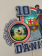 FC Barcelona – futbalový LED zapich na tortu s menom