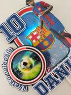 FC Barcelona – futbalový LED zapich na tortu s menom