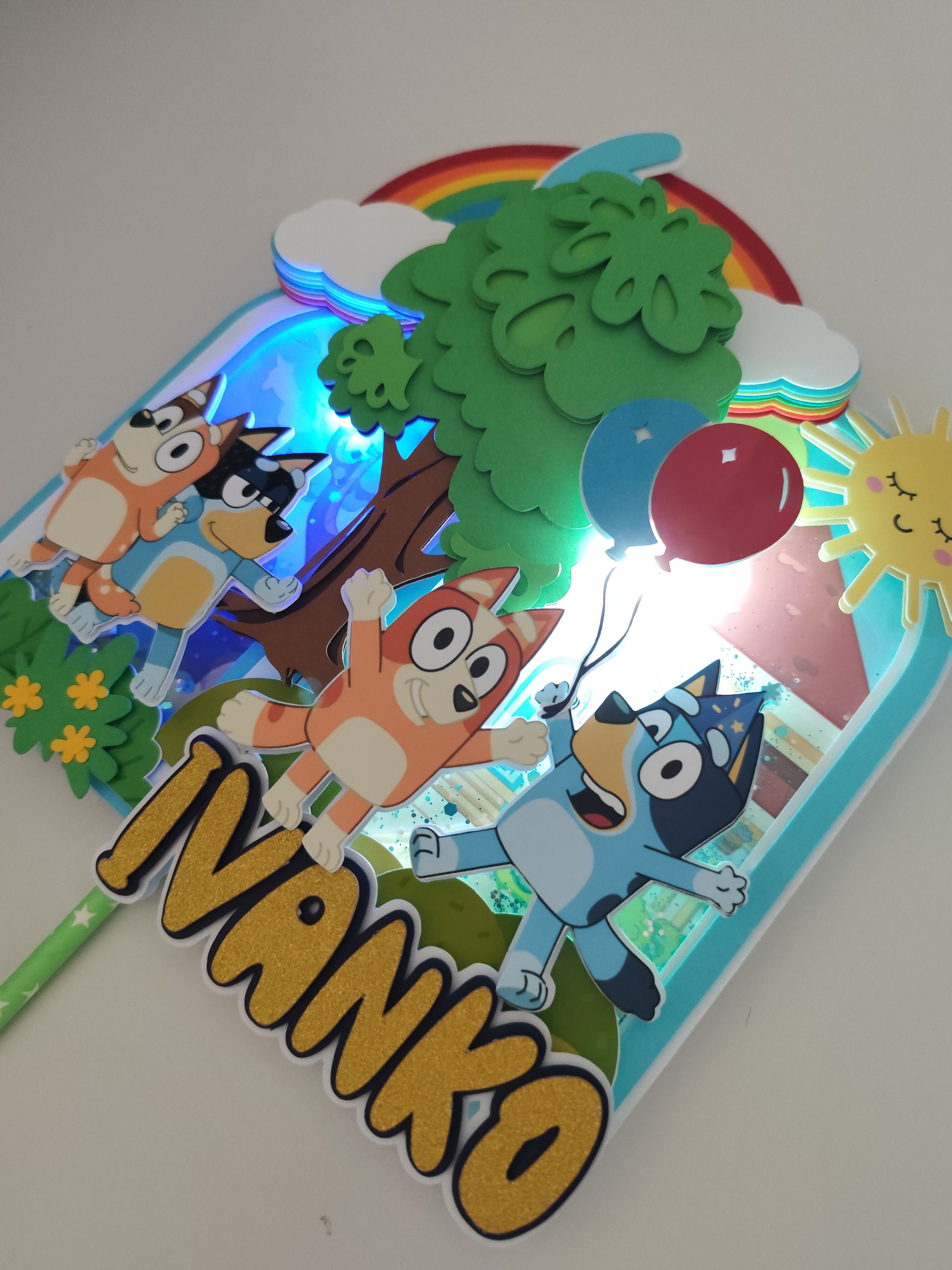 Bluey – veselý LED zapich na tortu s menom