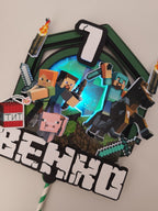 Minecraft – pixelový LED zapich na tortu s menom