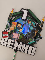 Minecraft – pixelový LED zapich na tortu s menom
