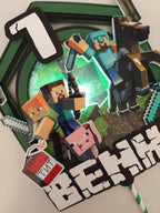 Minecraft – pixelový LED zapich na tortu s menom