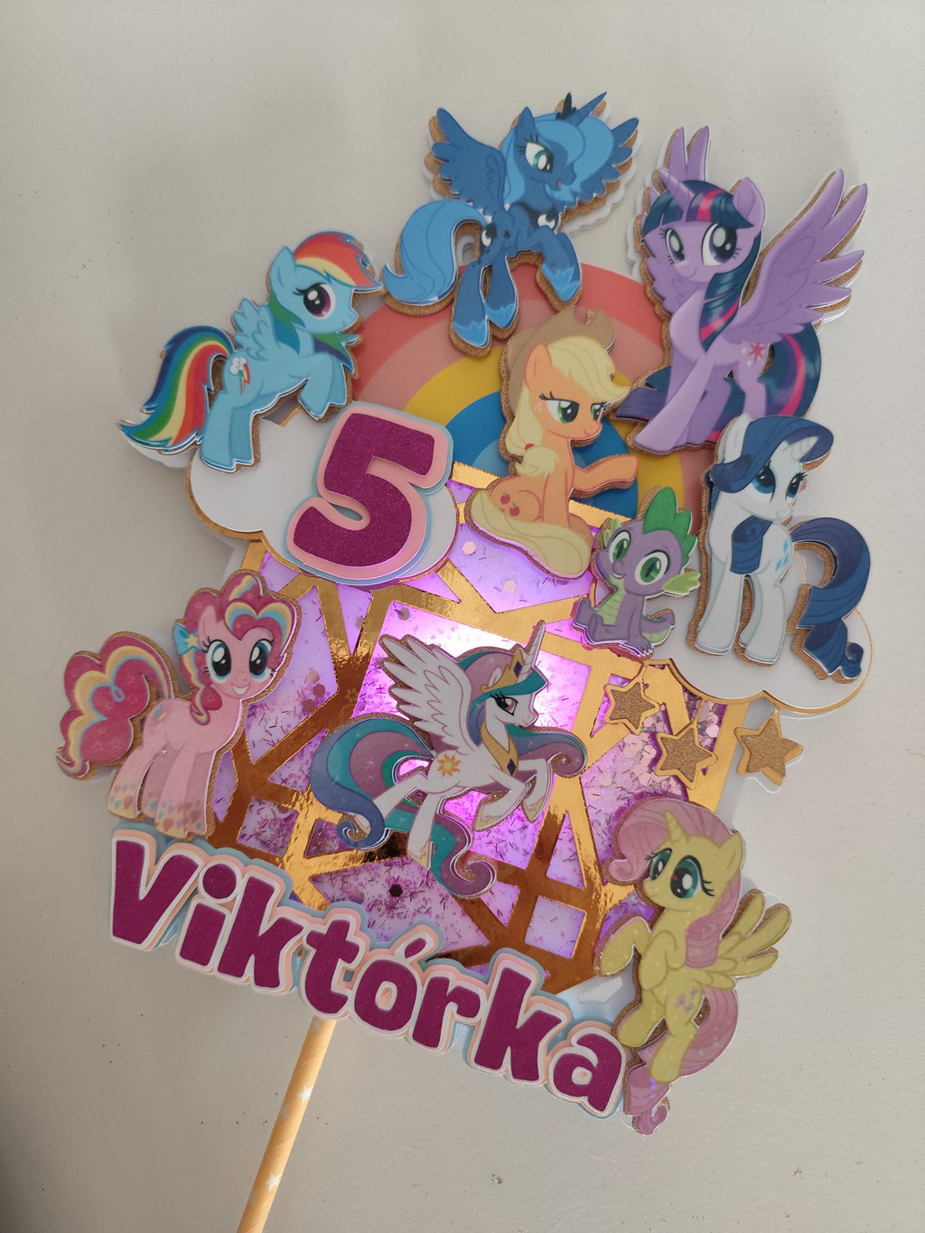 My Little Pony – svietiaci LED zapich na tortu s menom