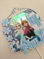 Frozen – Anna a Elsa – svietiaci LED zapich na tortu s menom