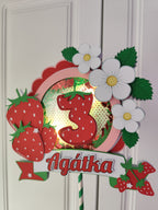 Jahôdka – svietiaci LED zapich na tortu s menom