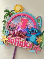 Lilo & Stitch – svietiaci LED zapich na tortu s menom