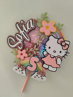 Ružová Hello Kitty – 3D zapich na tortu s menom