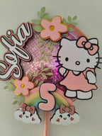 Ružová Hello Kitty – 3D zapich na tortu s menom