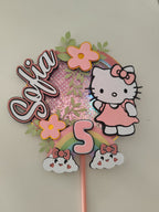Ružová Hello Kitty – 3D zapich na tortu s menom