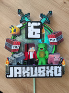 Minecraft – svietiaci LED zapich na tortu s menom