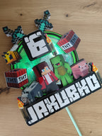 Minecraft – svietiaci LED zapich na tortu s menom