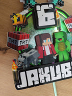 Minecraft – svietiaci LED zapich na tortu s menom